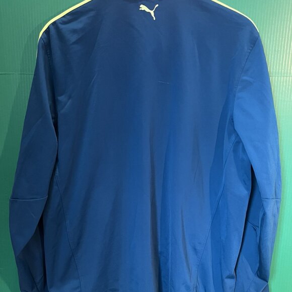 PUMA Blue Yellow Track Jacket Men’s Size XL Full Zip Athletic Training - Picture 4 of 6